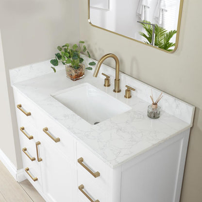 42" Single Bathroom Vanity in White without Mirror