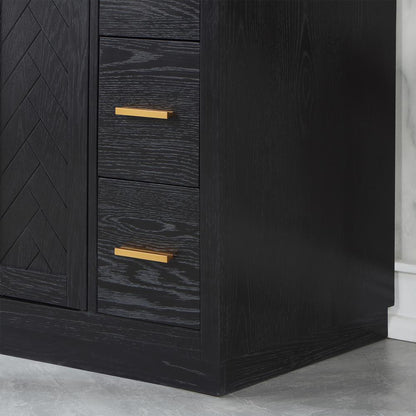 48" Single Bathroom Vanity Set in Black Oak without Mirror
