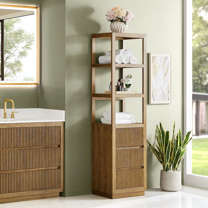 Navan 20" Freestanding Linen Cabinet in Weathered Brown
