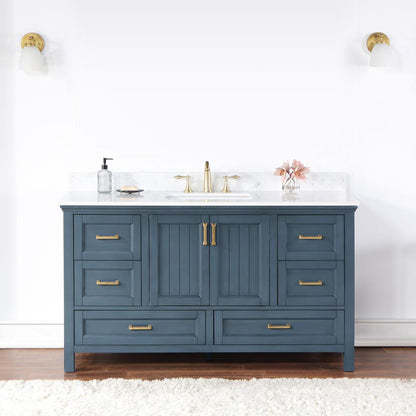 60" Single Bathroom Vanity Set in Classic Blue without Mirror