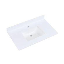 37 in. Composite Stone Vanity Top in Snow White with White Sink