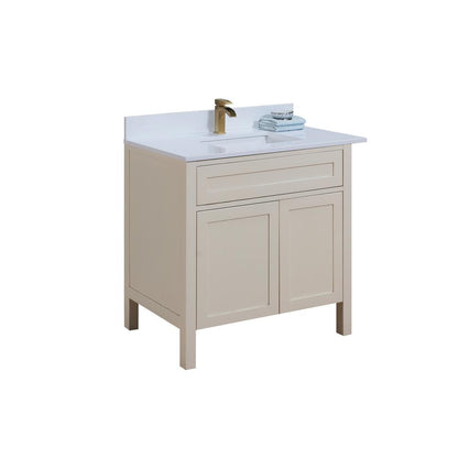 37 in. Composite Stone Vanity Top in Snow White with White Sink