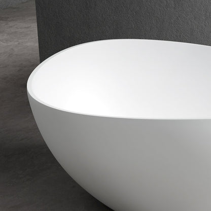63" x 39" Solid Surface Soaking Bathtub and Integrated Overflow