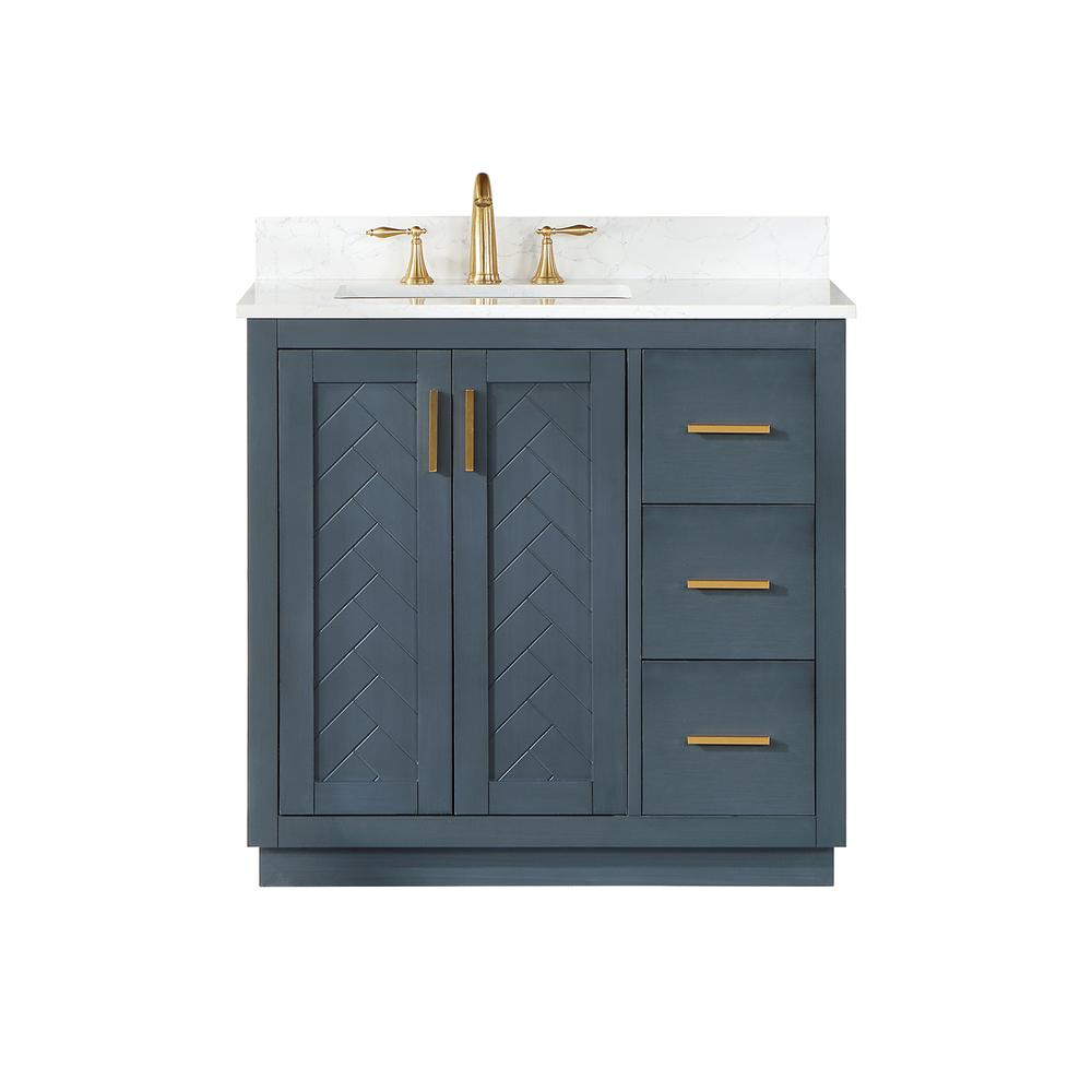 36" Single Bathroom Vanity Set in Classic Blue without Mirror