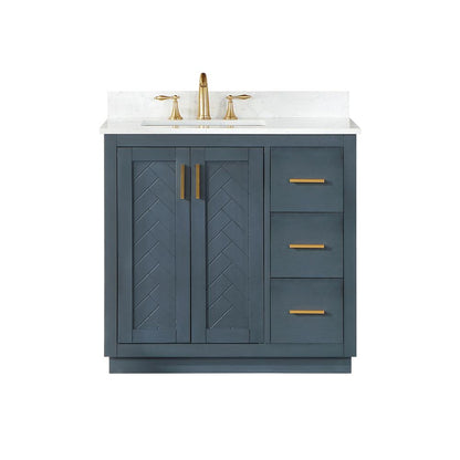 36" Single Bathroom Vanity Set in Classic Blue without Mirror