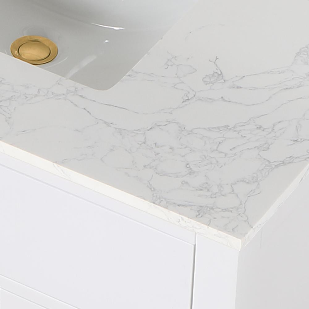 36" Single Bathroom Vanity in White without Mirror