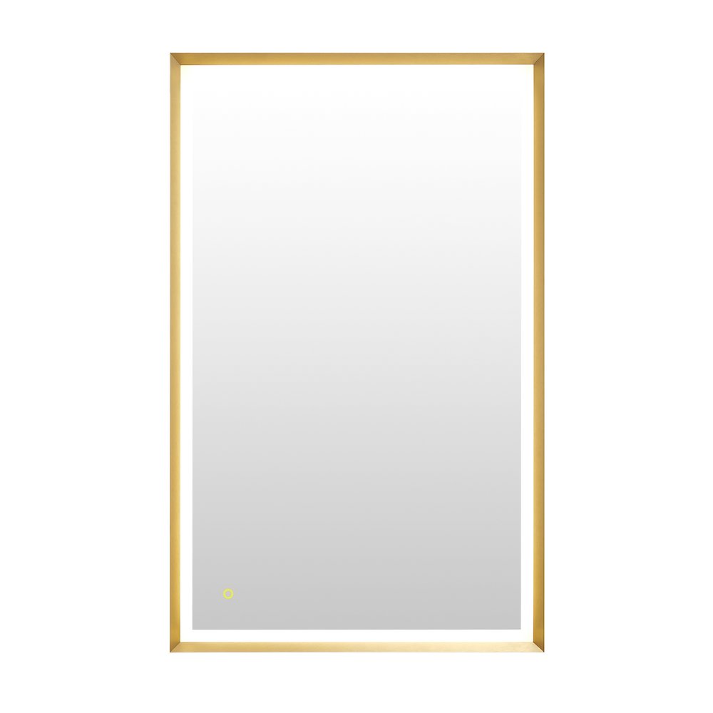 48"x30" Rectangular Wall Mirror in Brushed Gold Aluminum Framed