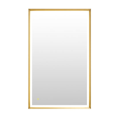 48"x30" Rectangular Wall Mirror in Brushed Gold Aluminum Framed