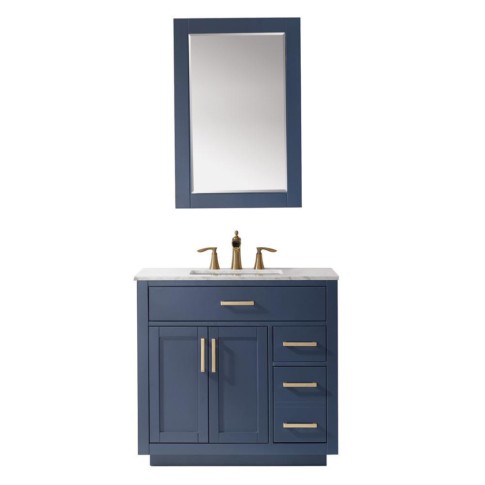 36" Single Bathroom Vanity Set in Royal Blue with Mirror