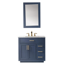 36" Single Bathroom Vanity Set in Royal Blue with Mirror
