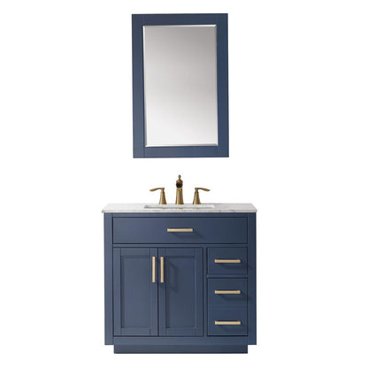 36" Single Bathroom Vanity Set in Royal Blue with Mirror