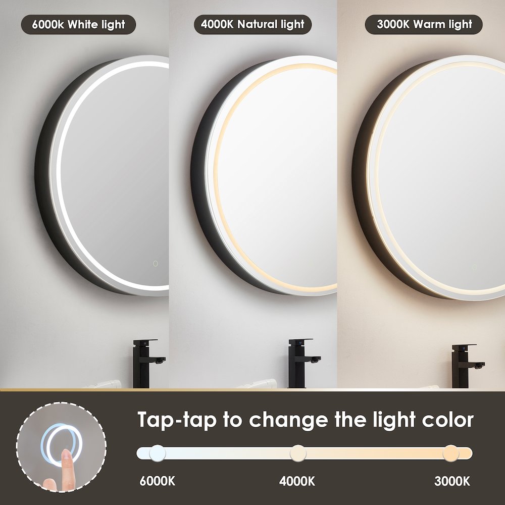 24x24" Round Frameless Surface-Mount Medicine Cabinet