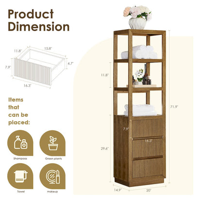 Navan 20" Freestanding Linen Cabinet in Weathered Brown