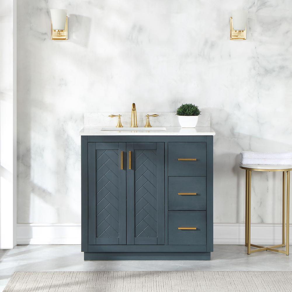 36" Single Bathroom Vanity Set in Classic Blue without Mirror