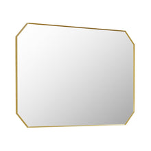 48"x30" Octagon Aluminum Framed in Brushed Gold Modern Bathroom Wall Mirror