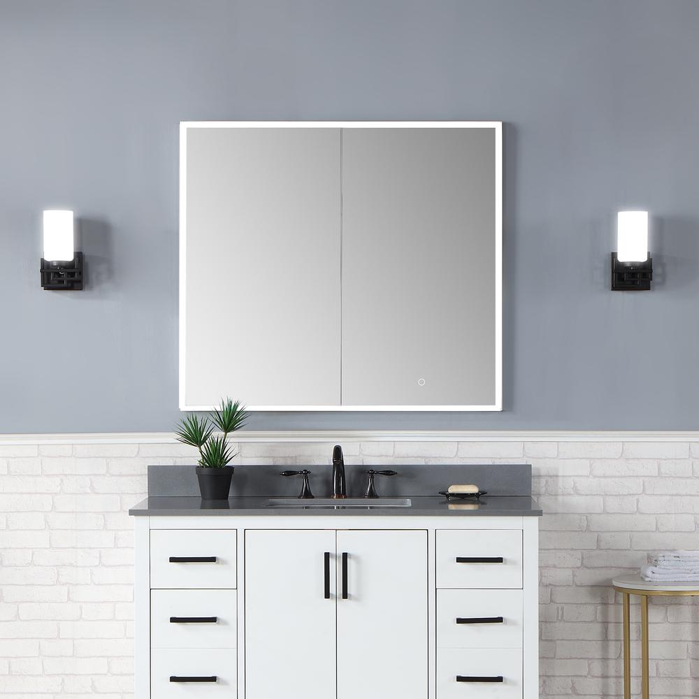 Frameless Surface-Mount/Recessed LED Lighted Bathroom Medicine Cabinet