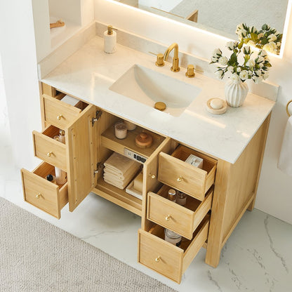 Cedar 48" Single Bathroom Vanity in Natural Wood