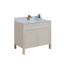 37 in. Composite Stone Vanity Top in Aosta White with White Sink