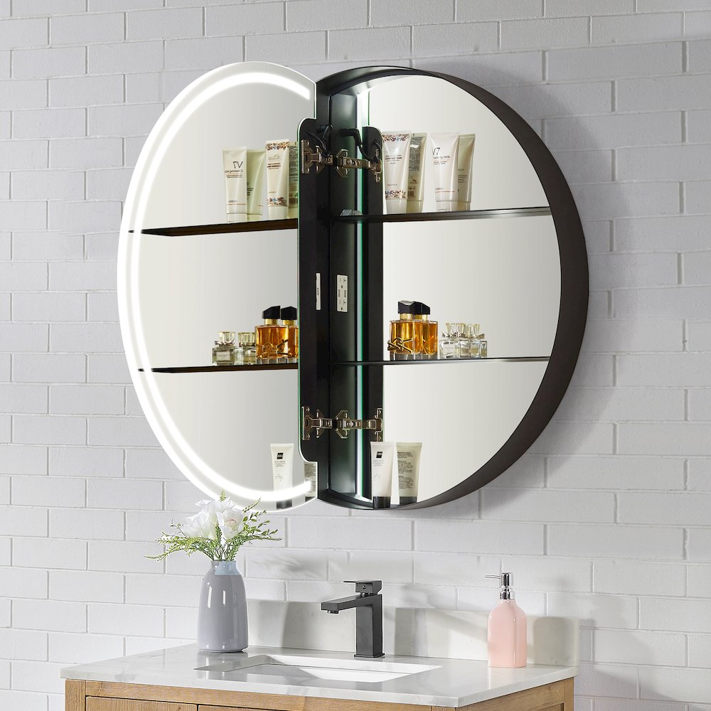 32x32" Round Frameless Surface-Mount Medicine Cabinet