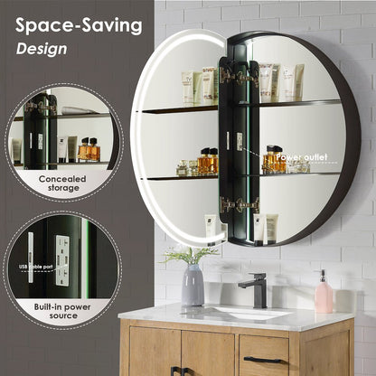 32x32" Round Frameless Surface-Mount Medicine Cabinet