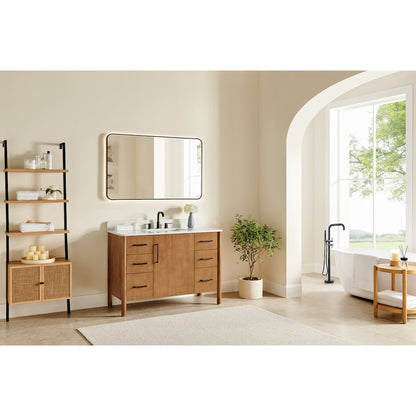 48" Single Bathroom Vanity in Mango Brown with Grain White