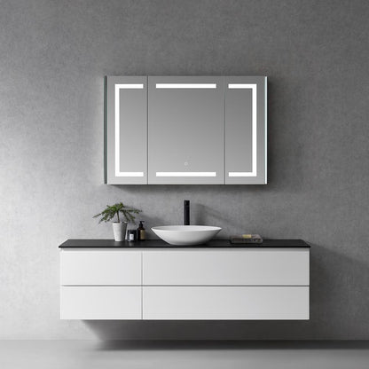 Frameless Surface-Mount/Recessed LED Lighted Bathroom Medicine Cabinet