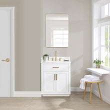 30" Single Bathroom Vanity in White with Mirror