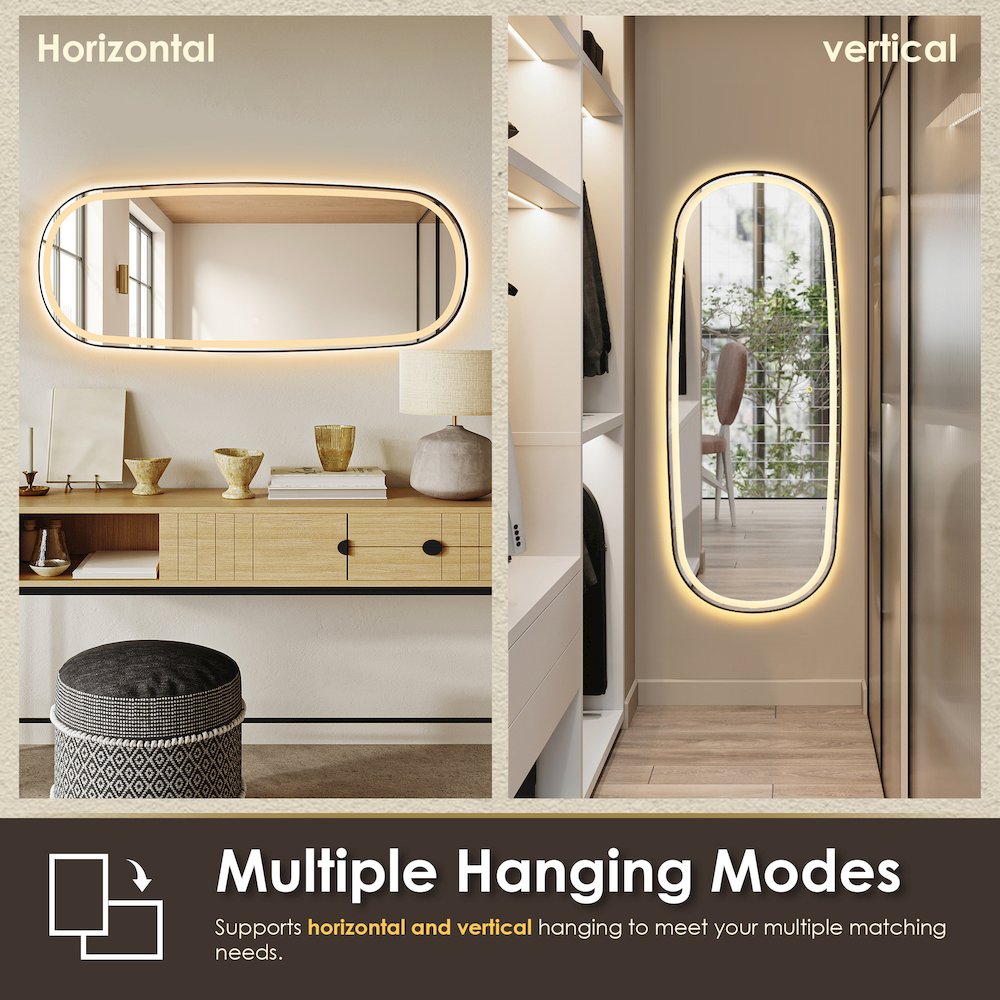 26"x65" Rectangular Anti-Fog Dimmable Modern Bathroom/Dressing