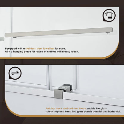 Frameless Exposed Roller Shower Door in Brushed Nickel with Clear Glass