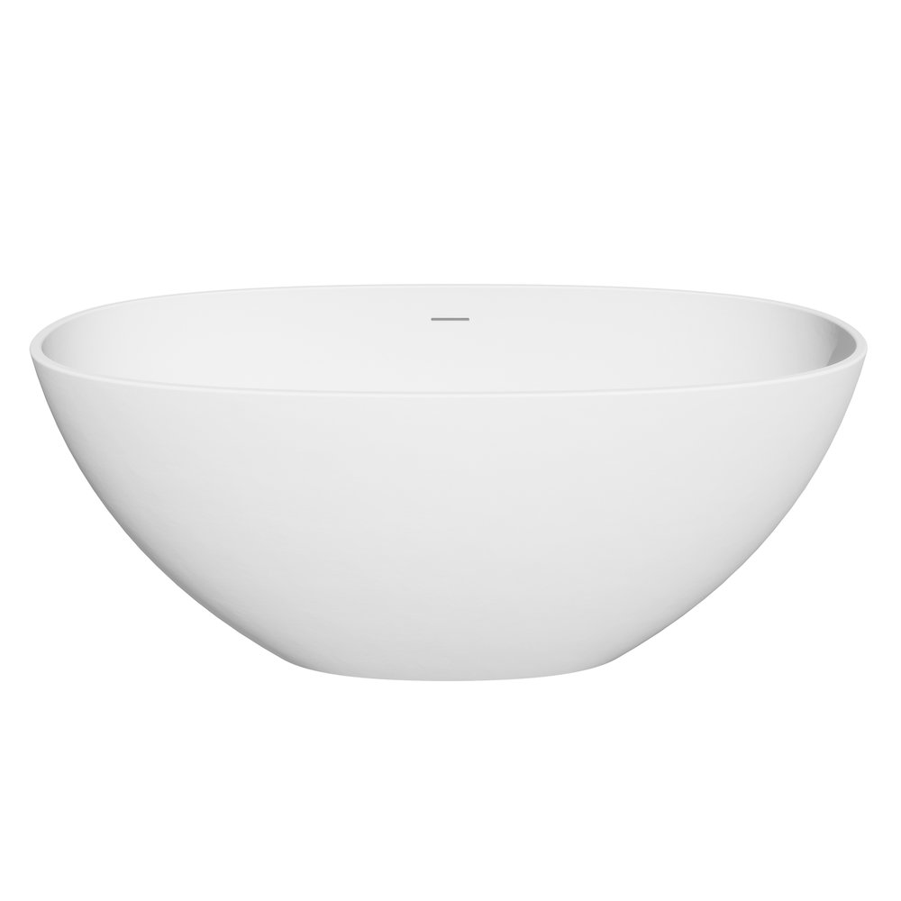 55" x 30" Solid Surface Soaking Bathtub and Integrated Overflow