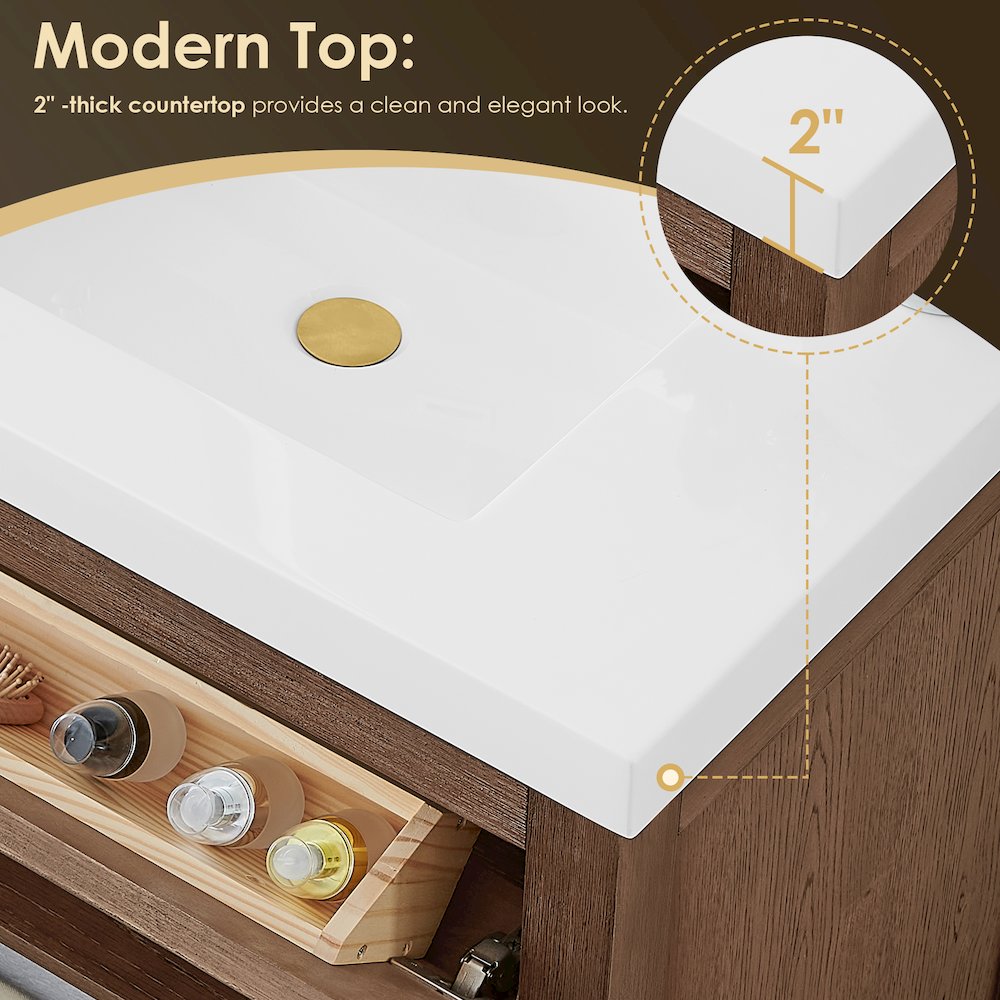 Cerrito 30" Single Bathroom Vanity in Brown Brushed Oak
