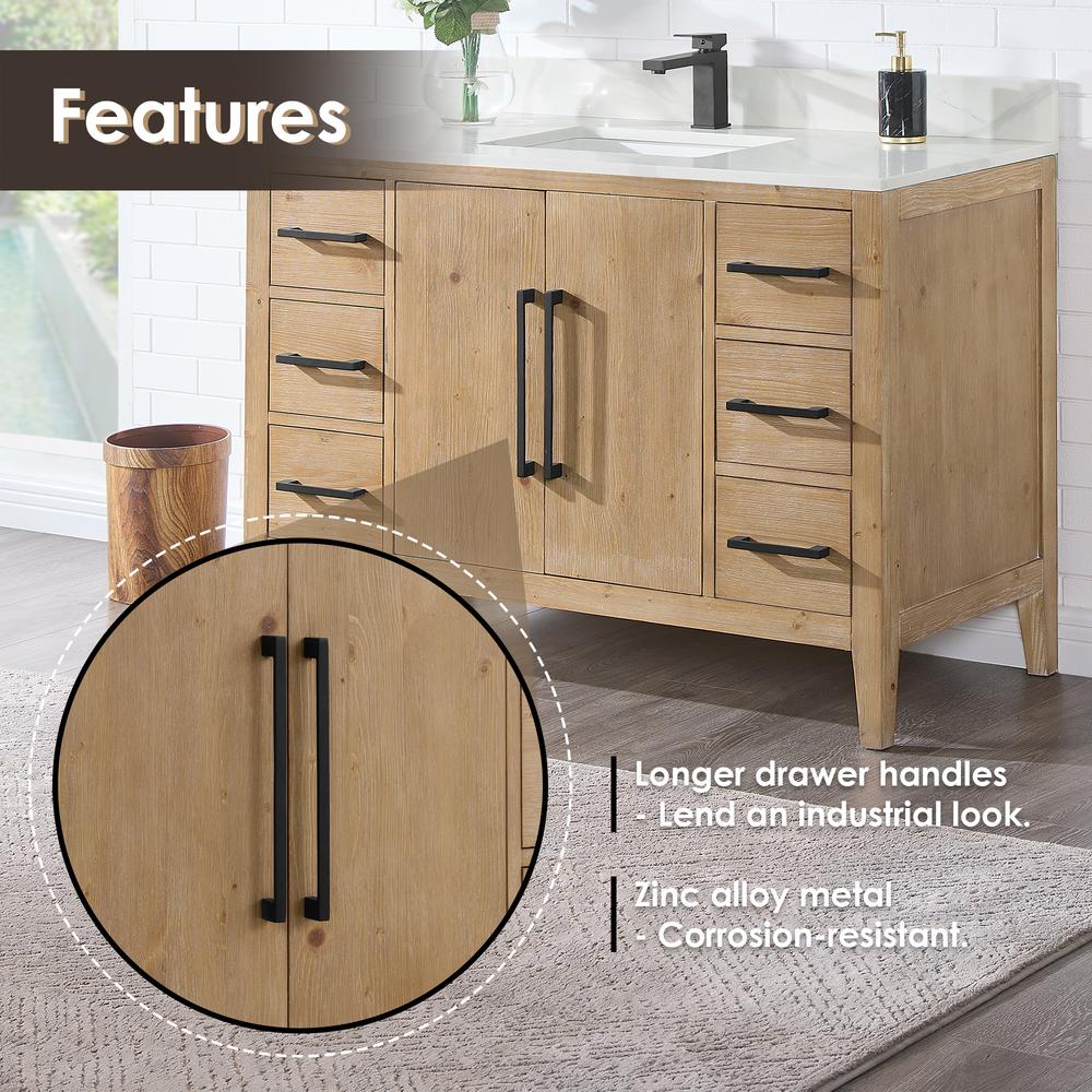 Single Bathroom Vanity in Weathered Fir with Stone Countertop with Mirror