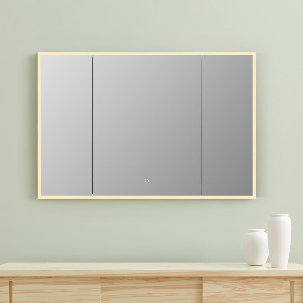 Frameless Surface-Mount/Recessed LED Lighted Bathroom Medicine Cabinet