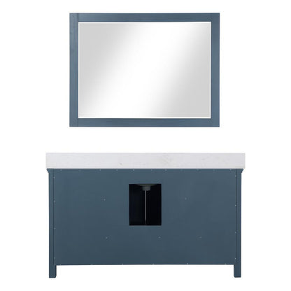 60" Single Bathroom Vanity Set in Classic Blue with Mirror