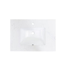 31 in. Composite Stone Vanity Top in Aosta White with White Sink