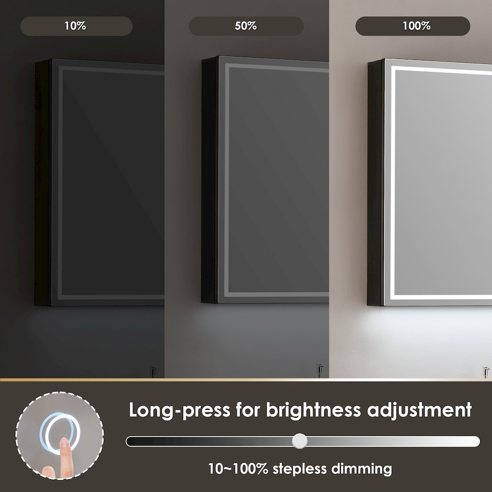 32"x28" Rectangular Frameless Surface-Mount Medicine Cabinet
