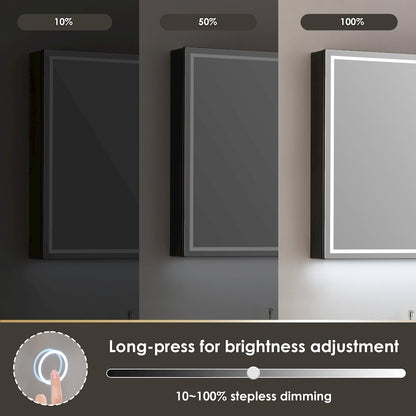 32"x28" Rectangular Frameless Surface-Mount Medicine Cabinet