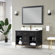 48" Single Bathroom Vanity Set in Black Oak with Mirror
