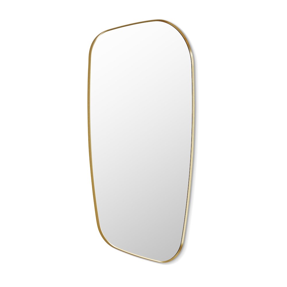 26"x48" Novelty Aluminum Framed in Brushed Gold Modern Bathroom Wall Mirror