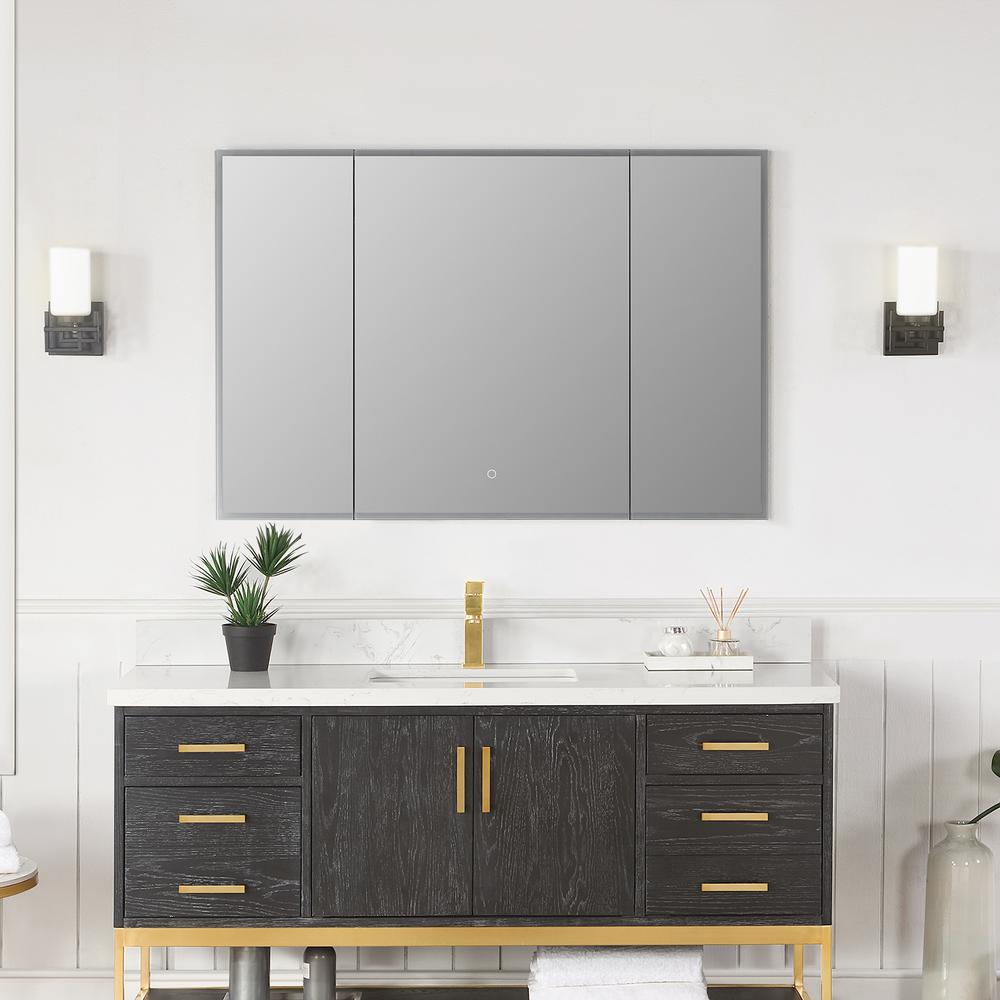 Frameless Surface-Mount/Recessed LED Lighted Bathroom Medicine Cabinet