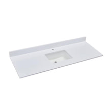 61 in. Composite Stone Vanity Top in Milano White with White Sink