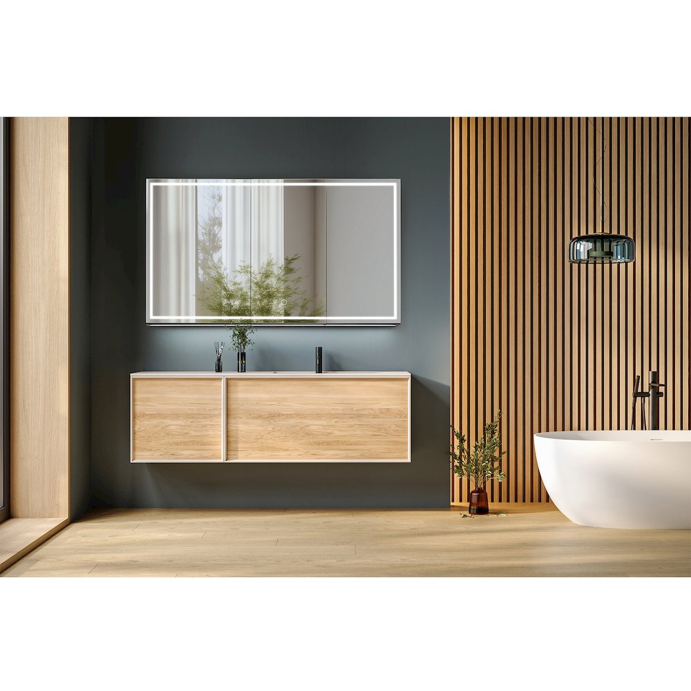 48"x28" Rectangular Frameless Surface-Mount Medicine Cabinet