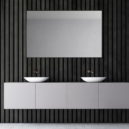 Sassi 48" Rectangle Bathroom/Vanity Matt Black Aluminum Framed Wall Mirror