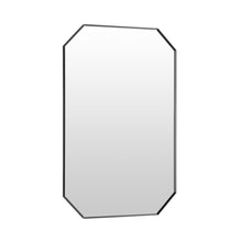 24"x36" Octagon Aluminum Framed in Matte Black Modern Bathroom Wall Mirror