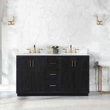 60" Double Bathroom Vanity Set in Black Oak without Mirror