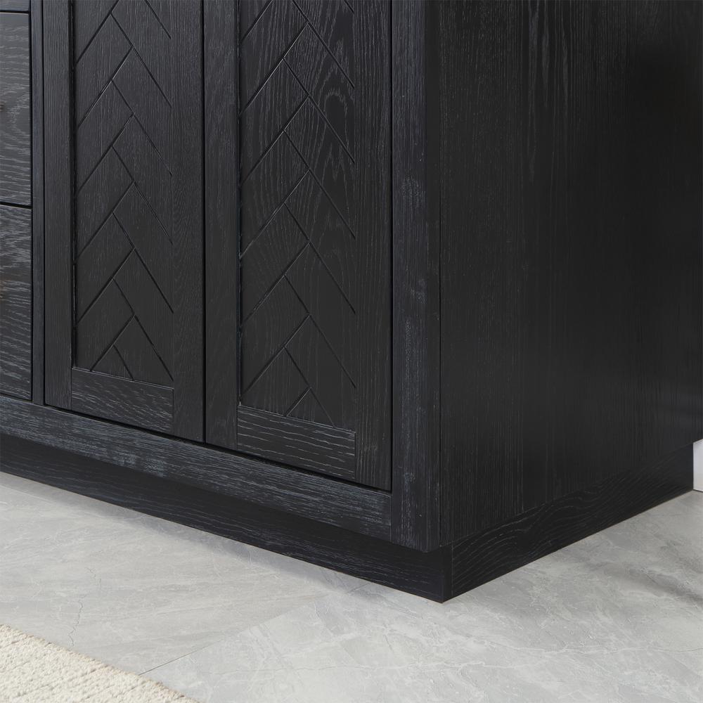 60" Double Bathroom Vanity Set in Black Oak without Mirror