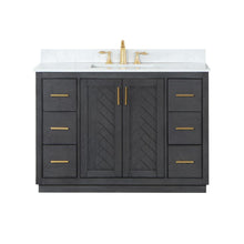 48" Single Bathroom Vanity Set in Brown Oak without Mirror