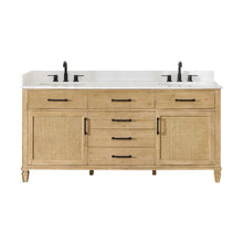 72" Double Bathroom Vanity in with Grain White Engineered Stone Countertop