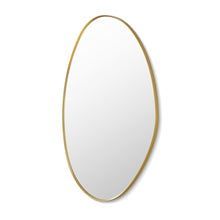 28"x36" Irregular Aluminum Framed in Brushed Gold Modern Bathroom Wall Mirror