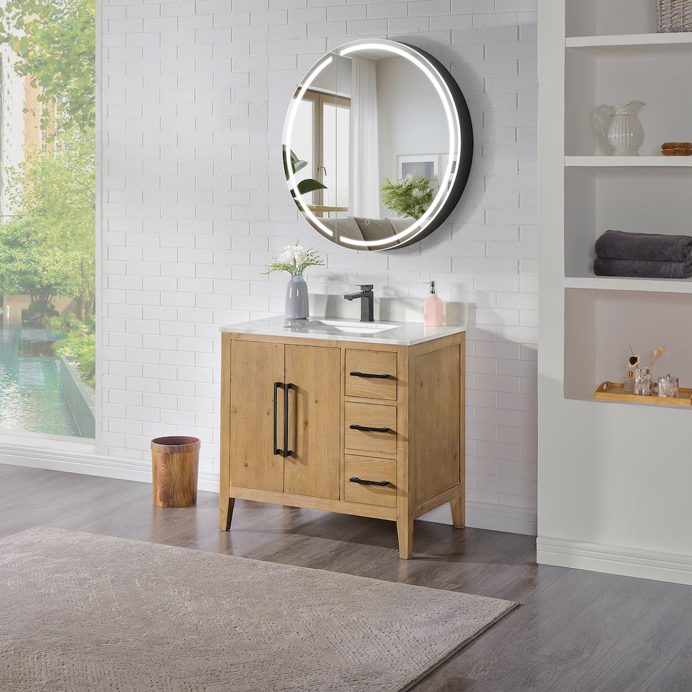 32x32" Round Frameless Surface-Mount Medicine Cabinet